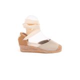 Gerçek Elişi Bej Hasır Jüt Bileğe Bağlı Ipli Günlük Kadın Espadril Handmade