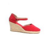 Gerçek Elişi Bilekten Bantlı Topuğu Açık Keten Espadril Dolgu Topuk Handmade ES1022