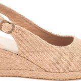 Gerçek Elişi Burnu Açık Arkası Bantlı Dolgu Topuk Keten Hasır Espadril Handmade