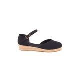 Gerçek Elişi Hasır 3cm Topuklu Bantlı Günlük Kadın Espadril Handmade Siyah 34