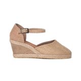 Gerçek Elişi Hasırlı Keten Espadril Dolgu Topuk Handmade ES1020