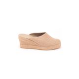 Gerçek Elişi Platformlu Burnu Kapalı Elişi Hasır Keten 9cm Topuk Sabo Terlik Handmade TE1011 Hasır 39.5