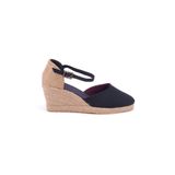 Gerçek Elişi Siyah Hasır Dolgu Topuk Keten Hasır Espadril Handmade Siyah 42