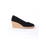 Gerçek Elişi Siyah Keten Espadril Dolgu Topuk Handmade