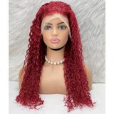 Gerçek Front Lace Tül Peruk Su Dalgası Kızıl 70 75cm