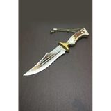 Gerçek Geyik Boynuzu Av Bıçağı Tam Kuyruk (31 Cm)