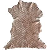 Gerçek Koyun Postu Kısa Tüylü - Naturel Kısa Tüylü Koyun Postu - Doğal Post Paspas - 70 x 45 cm - Pembe