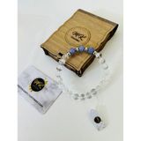 Gerçek Kristal Kuvars -mor Kuvars Taşı Bileklik Özel Kutusunda Müşteri Kartlı Mkt0002