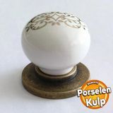 Gerçek Porselen Düğme Eskitme Antik Sarı Mobilya Mutfak Çekmece Dolap Dolabı Kulpu Kulbu Kulpları