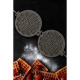 Gerçek Trend Granit 6 Bölmeli Kalp Şekilli Ocak Üstü Waffle Tavası Kalıbı - Gri