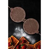 Gerçek Trend Granit 6 Bölmeli Kalp Şekilli Ocak Üstü Waffle Tavası Kalıbı - Kahverengi
