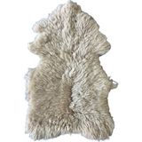 Gerçek Uzun Tüylü Koyun Postu - Naturel Uzun Tüylü Koyun Postu - Doğal Post Paspas - Bej - 50 x 60 cm