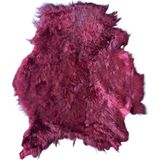Gerçek Uzun Tüylü Koyun Postu - Naturel Uzun Tüylü Koyun Postu - Doğal Post Paspas - Bordo - 60 x 80 cm