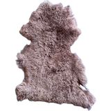 Gerçek Uzun Tüylü Koyun Postu - Naturel Uzun Tüylü Koyun Postu - Doğal Post Paspas - Kahve - 50 x 70 cm