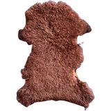 Gerçek Uzun Tüylü Koyun Postu - Naturel Uzun Tüylü Koyun Postu - Doğal Post Paspas - Tarçın - 50 x 60 cm