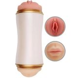 Gerçekçi Oral Vajinal Çift Taraflı Mastürbatör - AMLL1