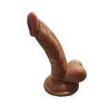 Gerçekçi Testisli Vantuzlu Melez Dildo 16Cm