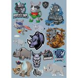 Gergedan Sticker Set-2 17 Parça Telefon, Tablet, Defter, Laptop Sticker