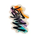 Gergef House Manifest Yazılı Grafitti Stil Özel Kesim Bej Siyah Krem Dokuma Taban Dekoratif Halı