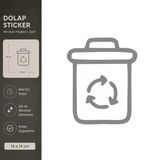 Geri Dönüşüm Kovası Mat Gri Dekoratif Folyo Sticker 14X14 Cm