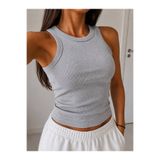 GERLAY KADIN HALTER YAKA KAŞKORSE FİTİLLİ MOR GRİ ATLET