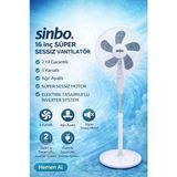 Germ Isı Sinbo 16INÇ 40CM Vantilatör 5 Kanatlı Pervane Sessiz Motor 2 Yıl Garantili