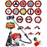 German 14 Parça Full Set G-Tech 850 Sırt Tipi Benzinli Çalı Çim Biçme Tırpanı Güçlü Yüksek Performans