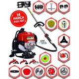German 14 Parça Full Set Sparta 950 Scotte Sırt Tipi Çim Ot Çalı Tırpanı Çapa Aparatı-Roket Başlık-Örümcek Başlık-Misina