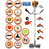 German 15 Parça Full Set Hitec F980 Seri Benzinli Yan Tipi Tırpan Ot Çim Çalı Biçme Yüksek Performans