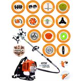 German F801 Panzer Seri 14 Parça Full Set Sırt Tipi Benzinli Çalı Çim Biçme Tırpanı Güçlü Yüksek Performans