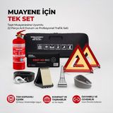 German Kupfermax 22 Parça CE ve E Belgeli Araç Muayenesine ve Yol Denetimine Uygun İlk Yardım ve Trafik Seti - Siyah