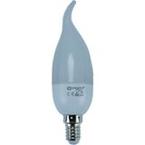 German Osaka 6W 220-240V 3000K E14 Buzlu Cam Kıvrık Uç Mum LED Buji Ampul - Sarı
