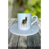German Shepherd Köpek Baskılı Türk Kahvesi Fincanı Tabaklı Kişiye Özel Model 5