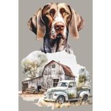 German Shorthaired Pointer Notebook for Dog Lovers – 6 x 9 College Ruled Lined Notebook, Paperback Matte Cover, GSP with Vintage Barn and Old Farm Truck Scene, Journal for Writing, Notes and Planning