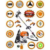 German V9 Seri Bahçe Seti 14 Parça Full Set Sırt Tipi Benzinli Çalı Çim Biçme Tırpanı