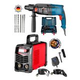 Germany Steel 2'li Set Metal Şanzıman Darbeli Matkap 28M Kırıcı Delici HILTI-200 Amper Hava Soğutma Kaynak Makine