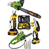 Germany Steel 3'lü Set 4800W Elektrikli Hızar Testere Ağaç Odun Kesme Testeresi 128VF Şarjlı Dal Budama ve Makas