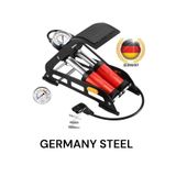 Germany Steel Çift Piston 160 Psi Bisiklet Motor Tekeri Şişme Havuz El Ve Ayak Hava Pompası Siyah