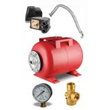 Germany Steel Italyan 50 Lt (Litre) Yatık Genleşme Tankı (Hidrofor Tankı) Full Set