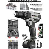 Germany V-Power 2400 Darbesiz Xr Li-Ion Çift Akülü Şarjlı Vidalama Matkap