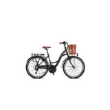 Geroni 24J GERONI TOURER 21V VB ŞEHİR BİSİKLETİ - MAT SİYAH GRİ KAHVE - 40 KADRO