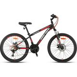 Geroni Magnum 26 Jant Md Mekanik Disk Fren - Shimano Vites Bisiklet - Mat Siyah - Kırmızı