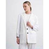 Ges Shop Kadın Beyaz Ceket - 00-Beyaz