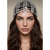 Ges Shop Kadın El Örgüsü Pinterest Model Saç Bandana & Bone & Bel & Omuz Aksesuarı - 109Gümüş