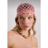Ges Shop Kadın El Örgüsü Pinterest Model Saç Bandana & Bone & Bel & Omuz Aksesuarı - 12E-Pembe