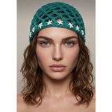 Ges Shop Kadın El Örgüsü Pinterest Model Saç Bandana & Bone & Bel & Omuz Aksesuarı - 250Petrol