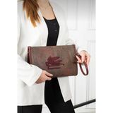Ges Shop Kadın Etnik Desen Clutch Çanta - Bordo