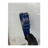 Gesa Erkek %100 hakiki deri dikişsiz klasik lacivert kemer 3.5 cm