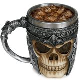 Geschenkehöhle Birinci sınıf 3D kuru kafa fincan paslanmaz çelik kahve, çay, Cappuccino, bira gibi içecekler için I Viking Skull Head kupası iskelet kafatası tasarımlı görünüm (1)