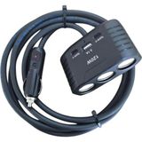 Geseus Araç Çakmak Uzatma Kablosu Çakmaklık Çoklayıcı USB, Type-C çıkışlı 12 Volt 10 Amper 120 WAT 2 X1,5mm TTR Bakır 2 Mt-Siy